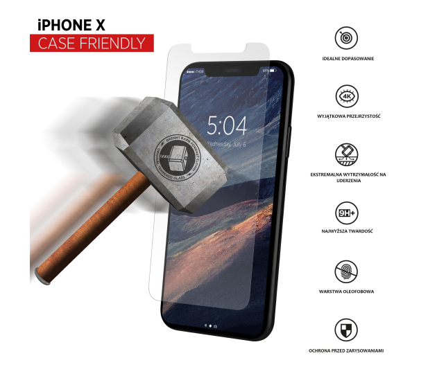 THOR SZKŁO do iPhone X Thor Case Friendly # - 1451015 - zdjęcie 2